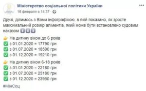 Максимальный размер алиментов в украине 2020 год