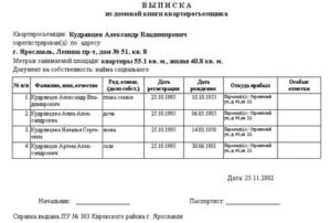 Бланк выписки из домовой книги скачать бесплатно