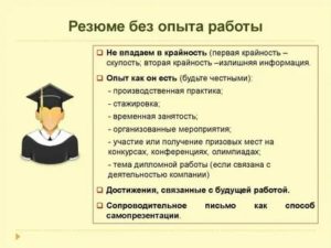 Резюме студента без опыта работы образец
