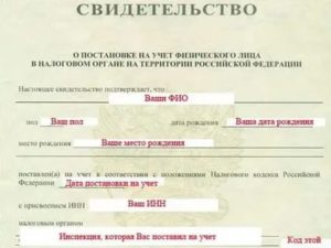 Как выглядит свидетельство инн физического лица