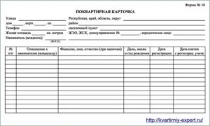 Скачать бланк поквартирная карточка форма 17