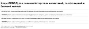 Какой код оквэд выбрать для розничной торговли